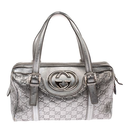 gucci selver bags|Gucci silver handbag.